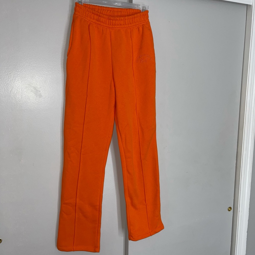 Orange Straight Sweater Pants